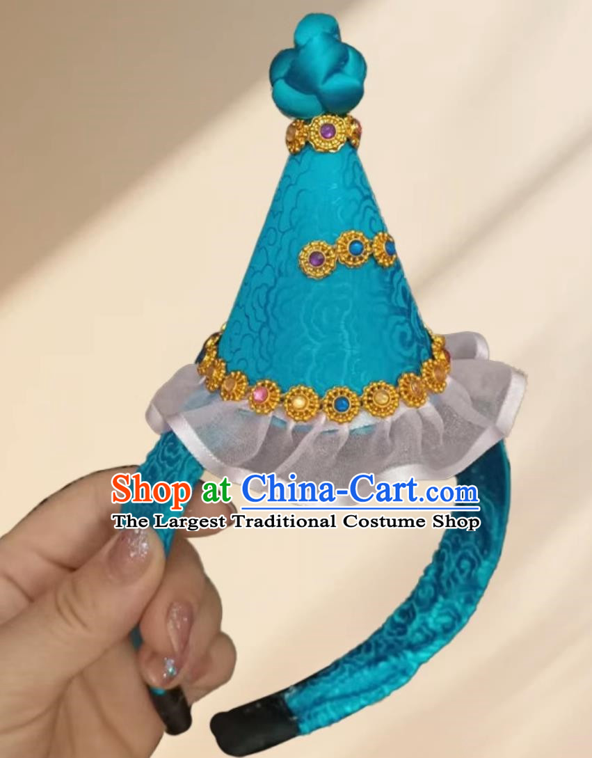 Lake Blue Mongolian Children Hairbands And Hairpins Ethnic Minority Accessories