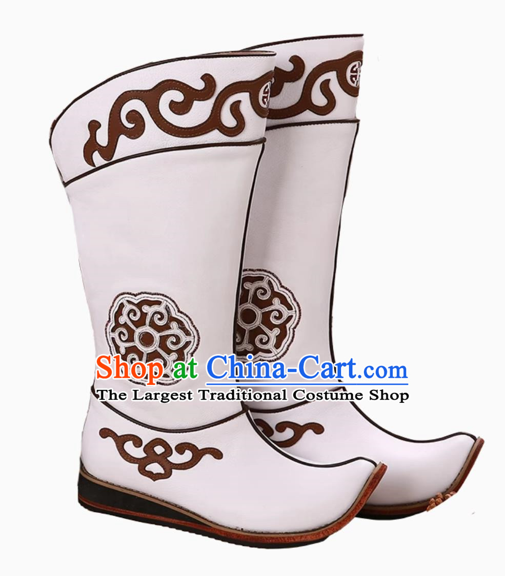 Boots For Men And Women Adult Daily Life Performance Wedding High Top Dance Riding Shoes White Boots
