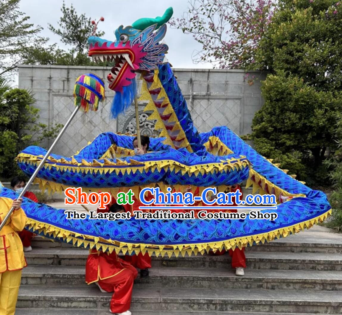 Handmade Dragon Head Chinese Celebration Parade Blue Dance Dragon New Year Dancing Dragon Costume Complete Set