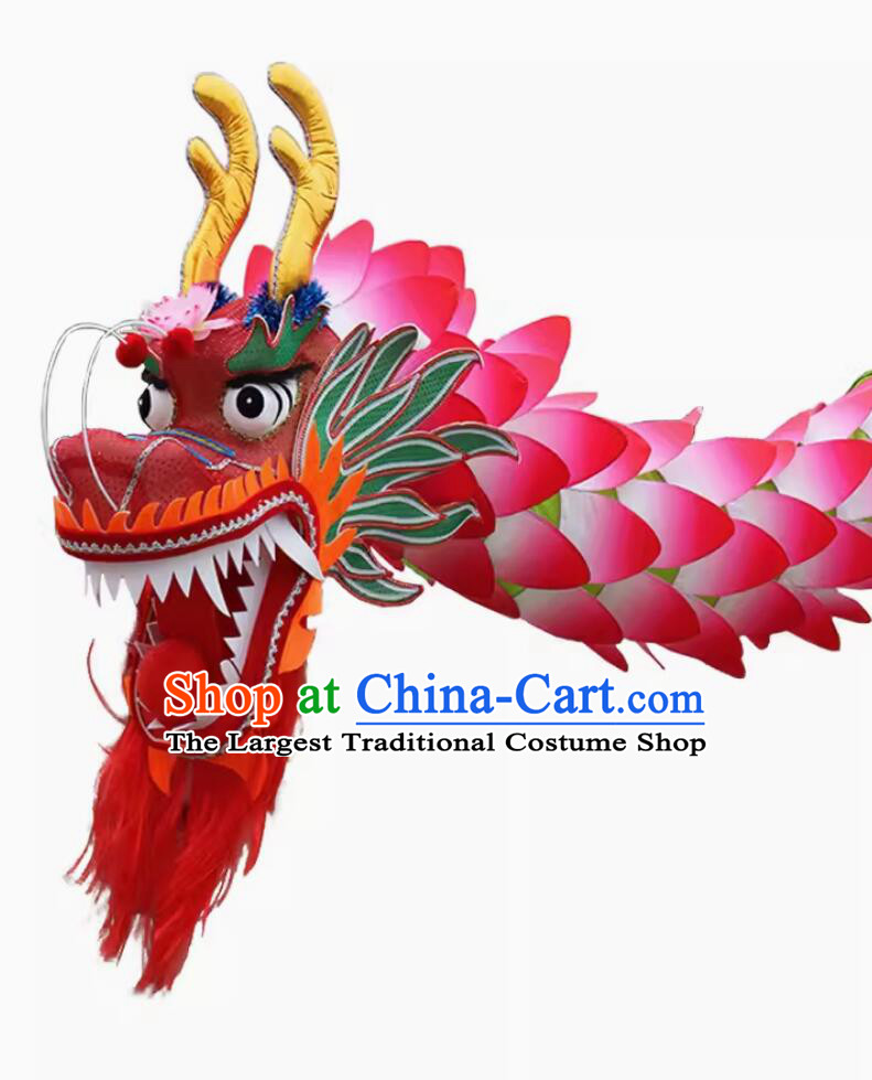 Handmade New Year Dance Dragon Head Chinese Lotus Dancing Dragon Celebration Parade Dragon Costume Complete Set