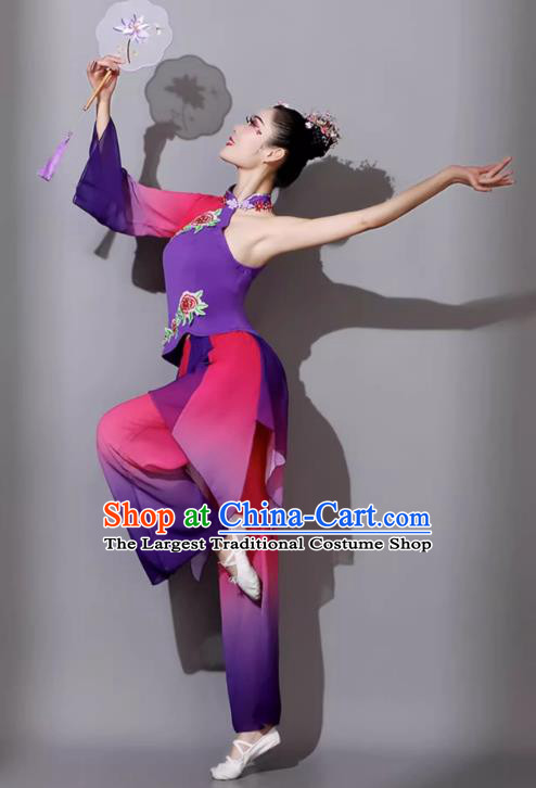 Yangko Costume Female Dance Classical Dance Performance Clothing Lotus Song Yangko Dance Umbrella Dance Fan Dance Outfit