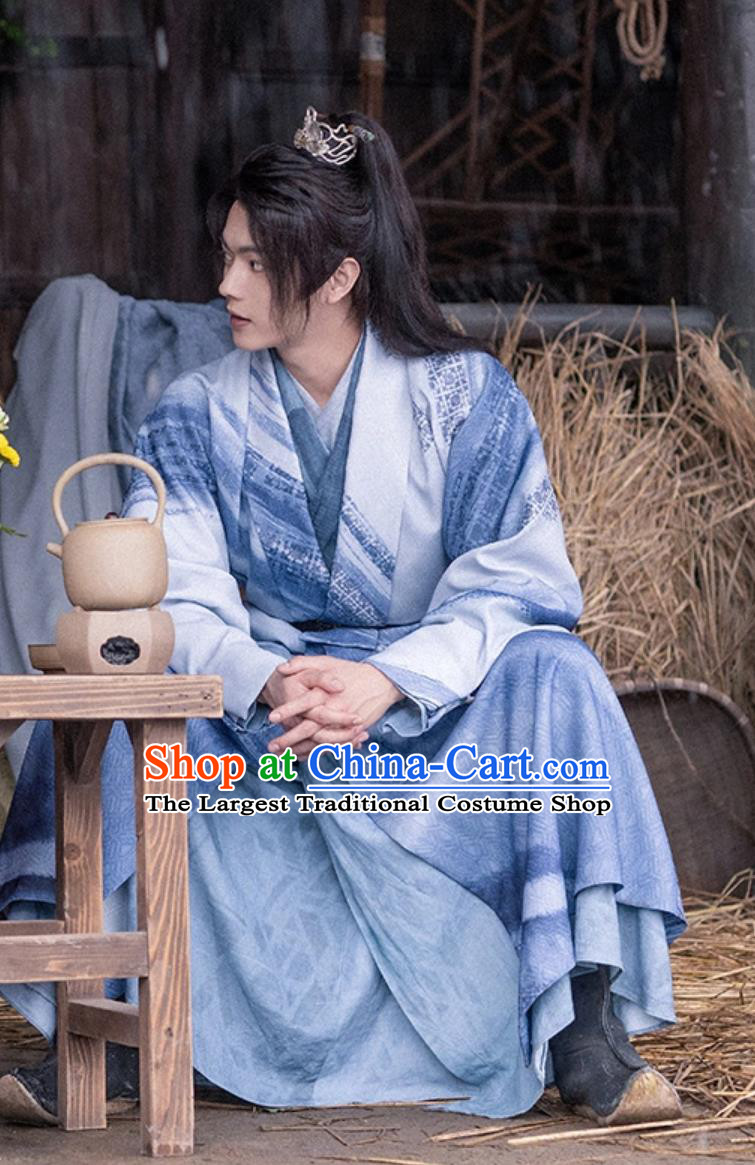 TV Series Wonderland of Love Prince Li Yi Blue Outfit Chinese Ancient Young Hero Costumes China Ancient Clothing