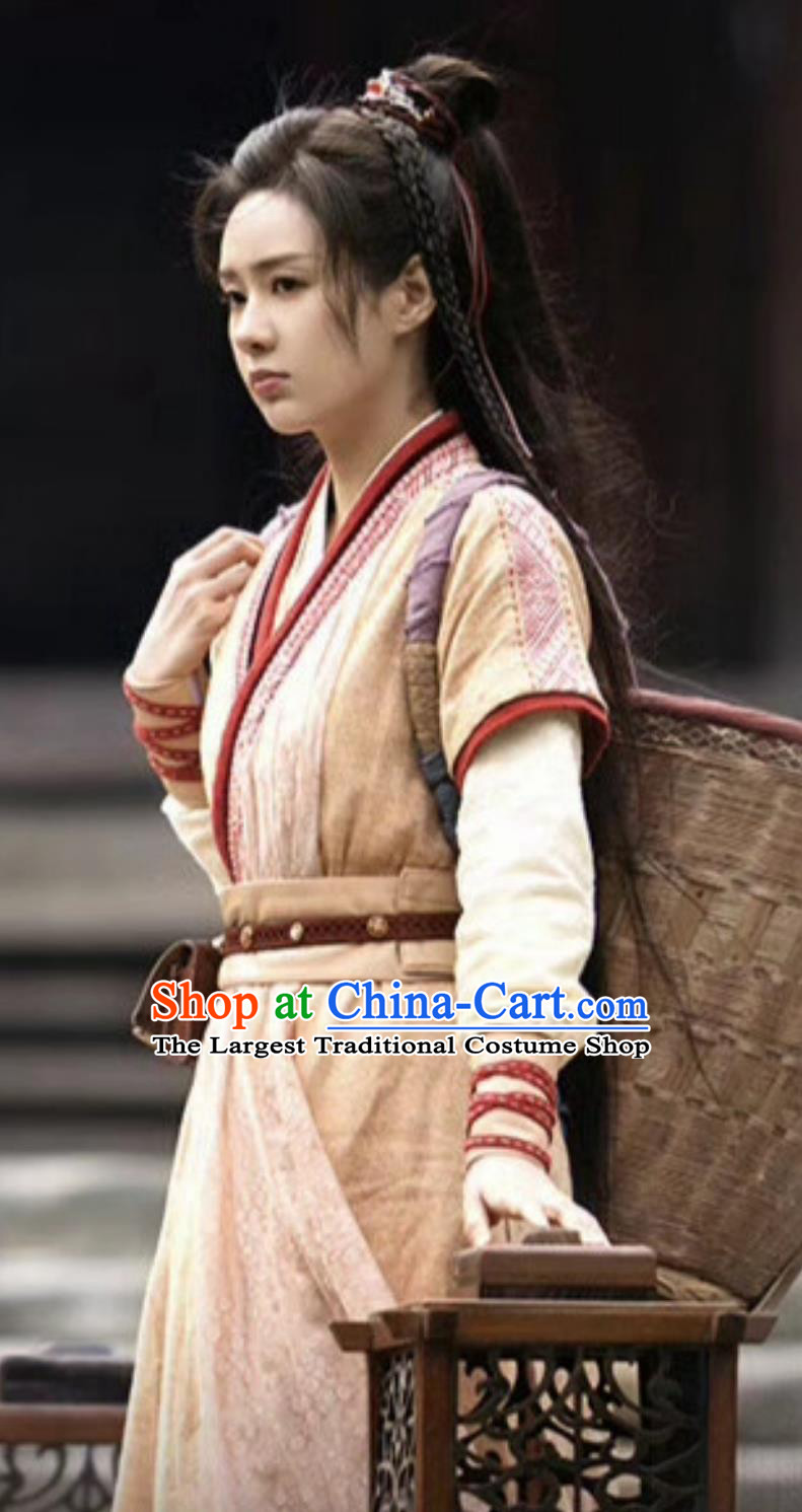 China Civilian Girl Clothing Chinese Ancient Swordswoman Costume TV Series Wonderland of Love Servant Lady Tao Zi Dress