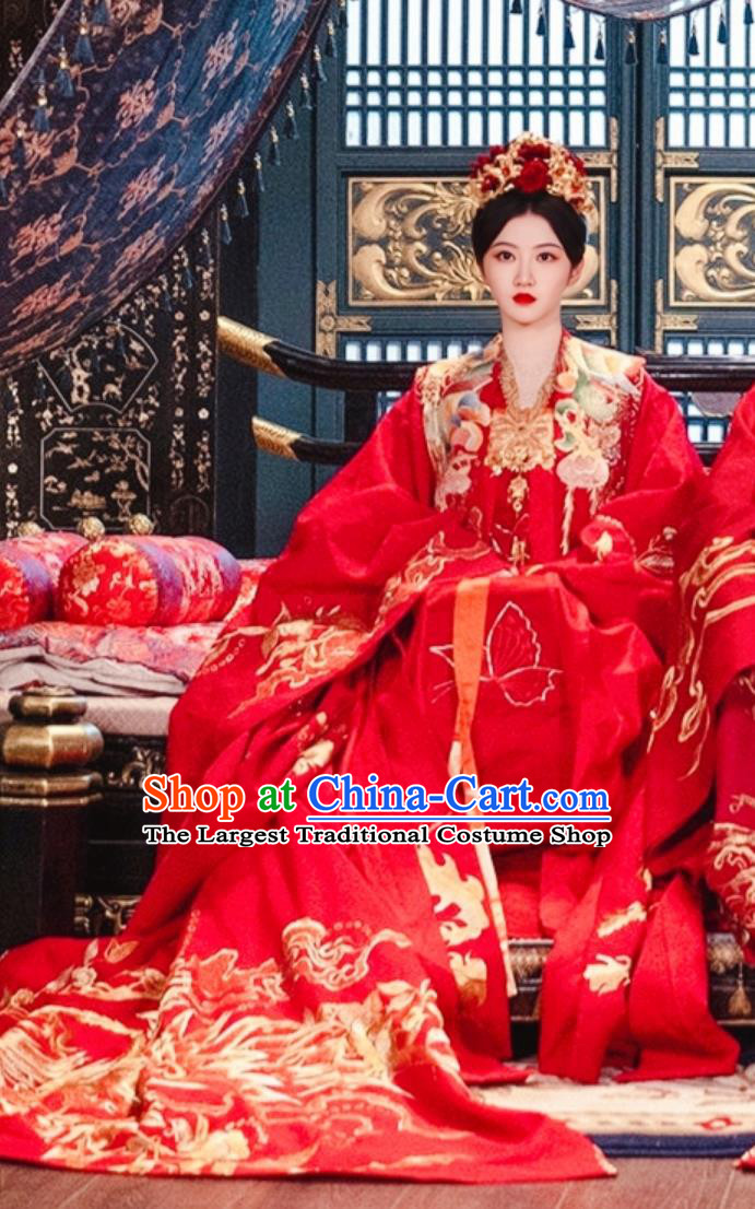 Chinese Ancient Empress Costumes TV Series Wonderland of Love Cui Lin Wedding Dress China Traditional Bride Clothing