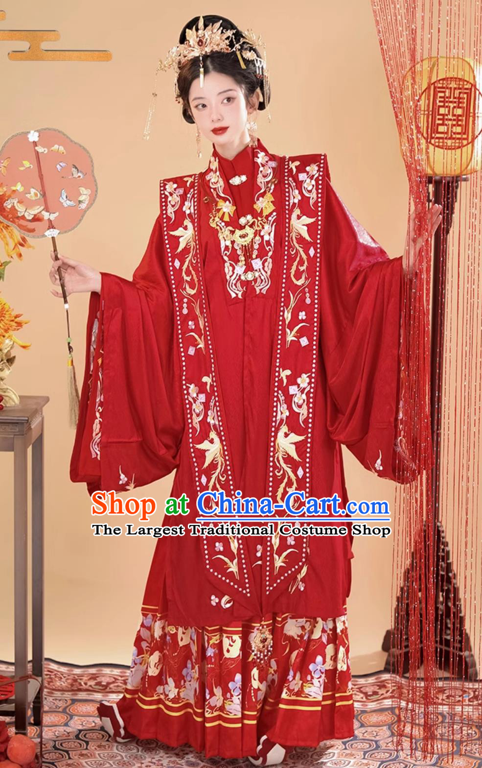 Chinese Traditional Wedding Clothing Woman Hanfu Red Dress Ancient Empress Costumes