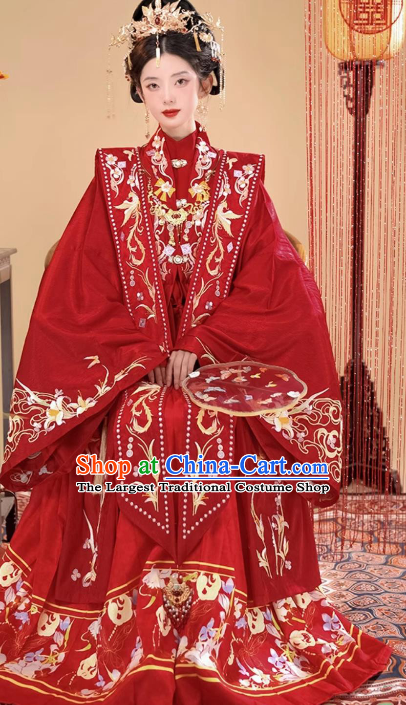 Chinese Traditional Wedding Clothing Woman Hanfu Red Dress Ancient Empress Costumes