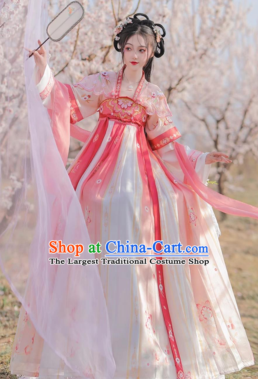 Chinese Traditional Clothing Woman Pink Hanfu Dresses Ancient Palace Princess Costumes