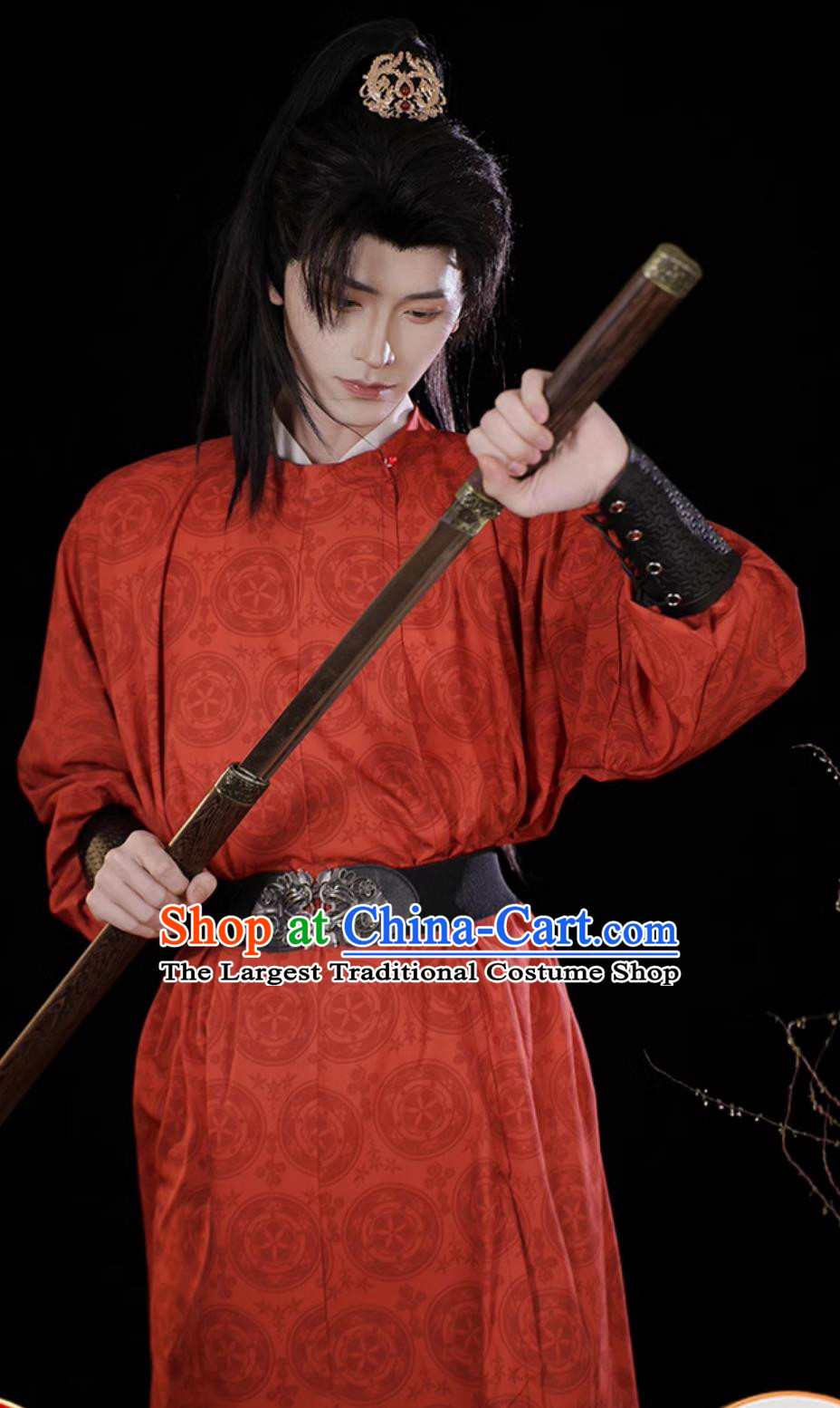 Chinese Ancient Clothing Traditional Tang Dynasty Swordsman Red Robe China Ancient Superhero Garment Costume