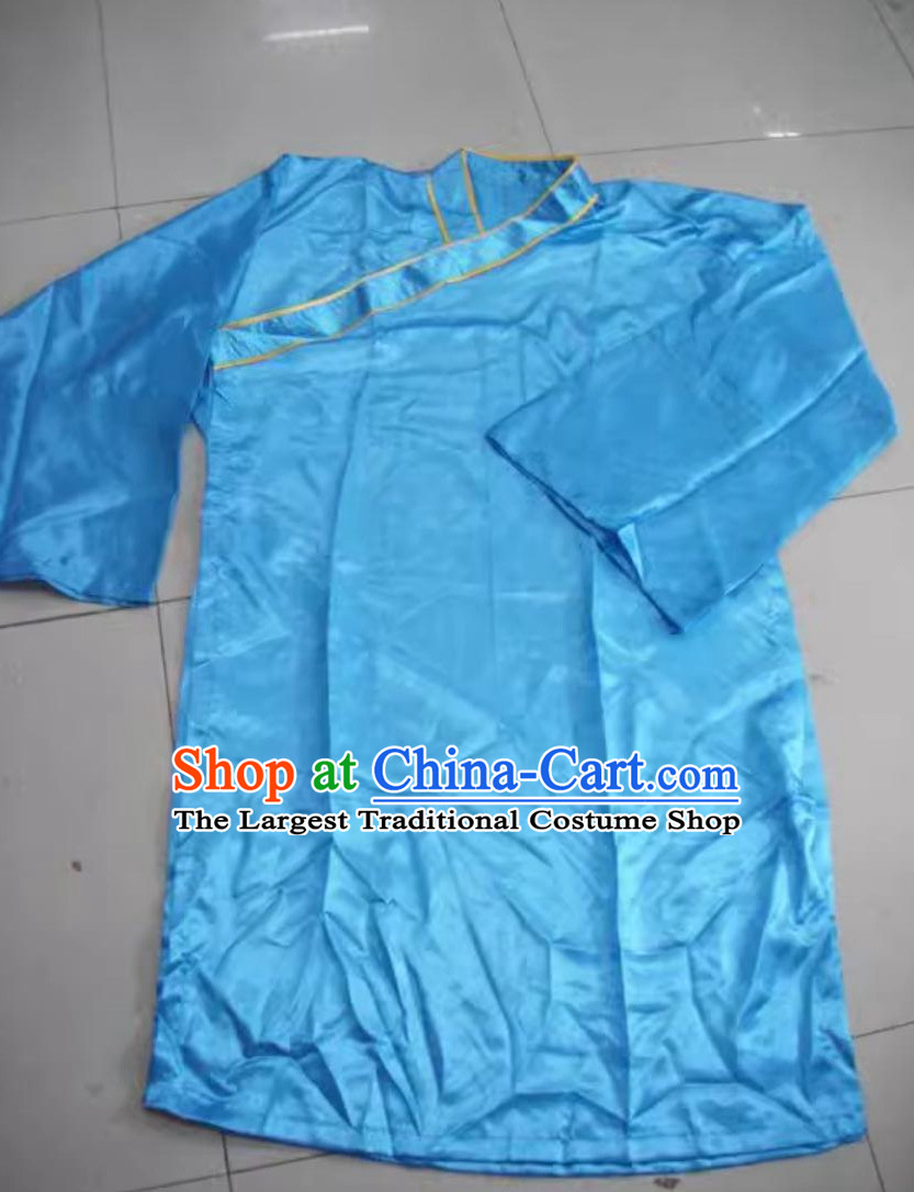 World Lion Dance Competition Monk Frock Costume Happy Celebration Laughing Monk Blue Robe