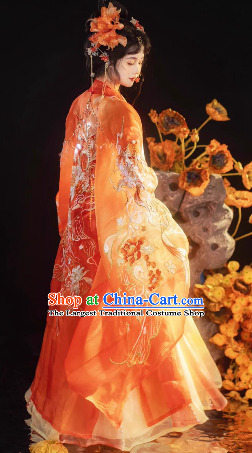 Chinese Tang Dynasty Empress Embroidered Dress Hanfu Online Shop Ancient Noble Woman Garment Costumes