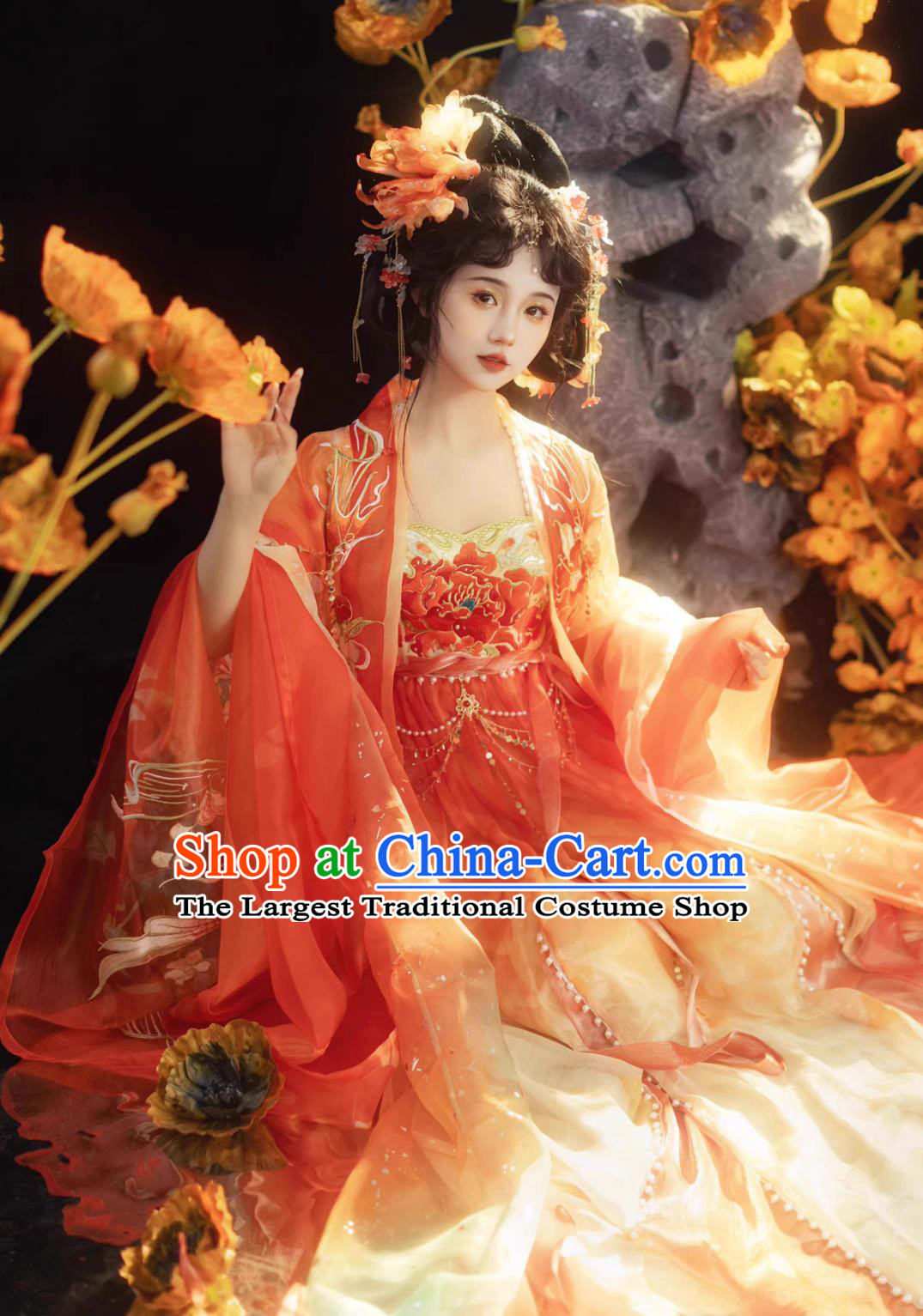 Chinese Tang Dynasty Empress Embroidered Dress Hanfu Online Shop Ancient Noble Woman Garment Costumes