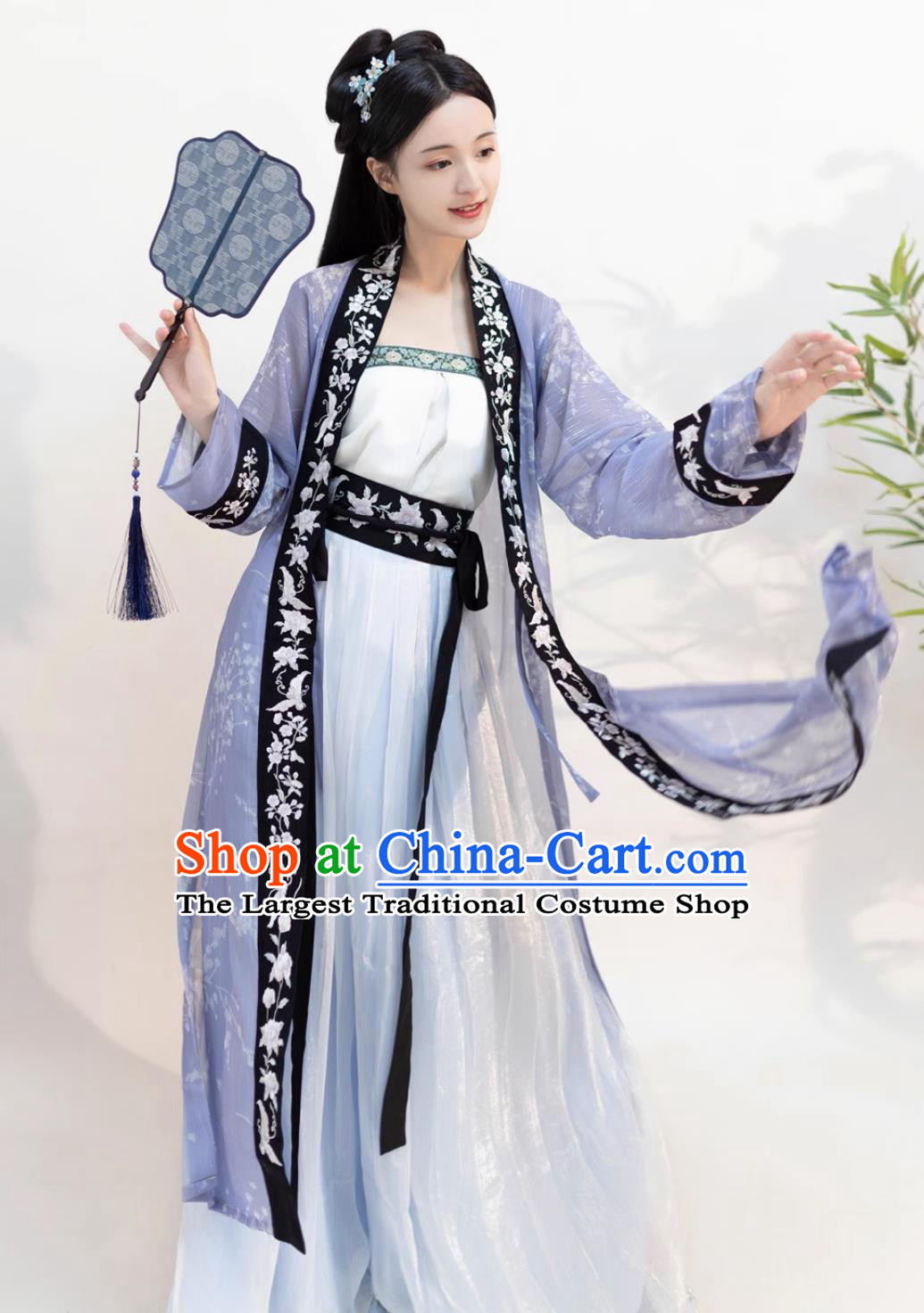 Chinese Ancient Young Woman Garment Costumes Online Shop Hanfu Song Dynasty Lady Embroidered Dresses Complete Set