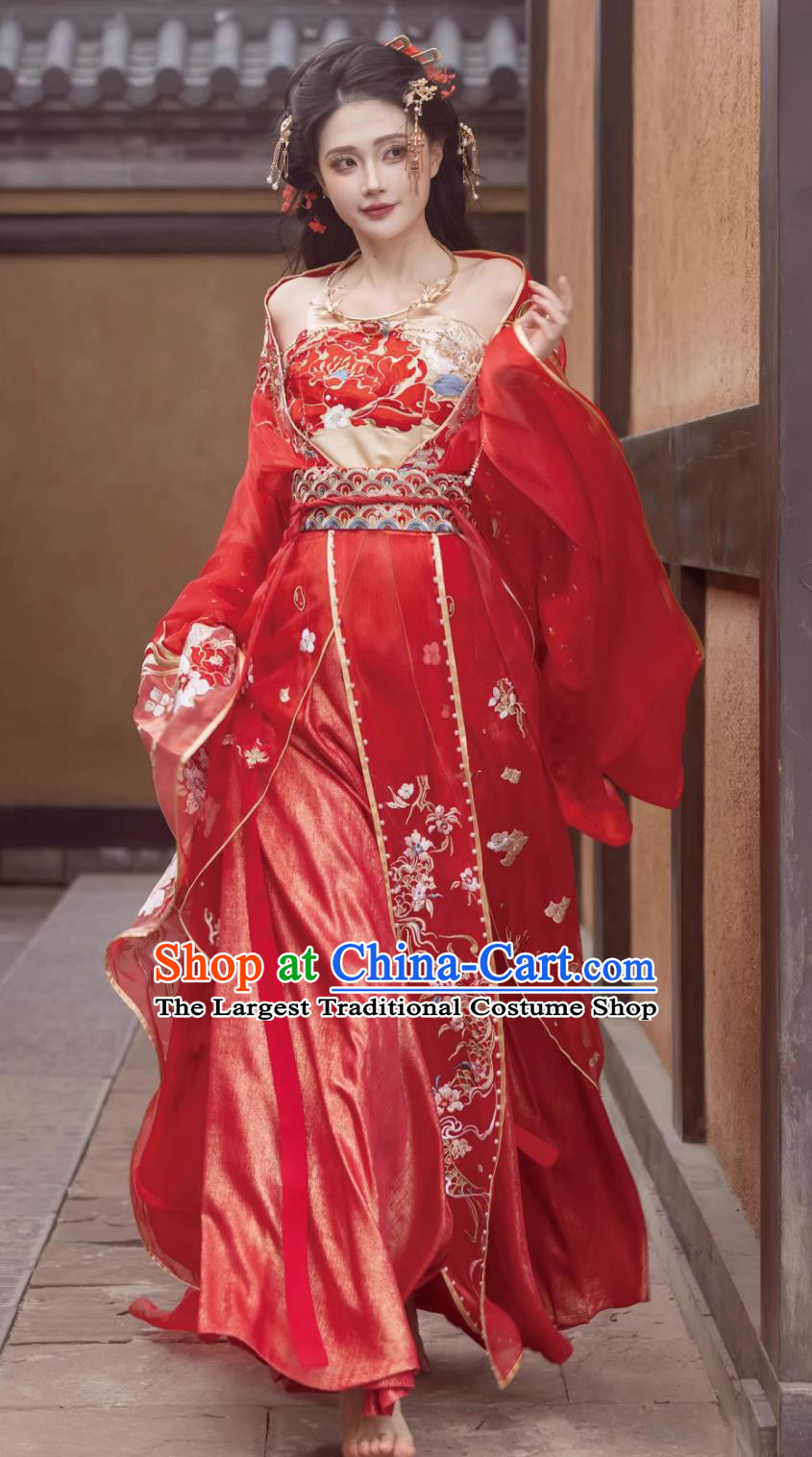 Chinese Ancient Princess Embroidered Garment Costumes Online Shop Hanfu Loong Year Wei Jin Northern and Southern Dynasties Wedding Dress
