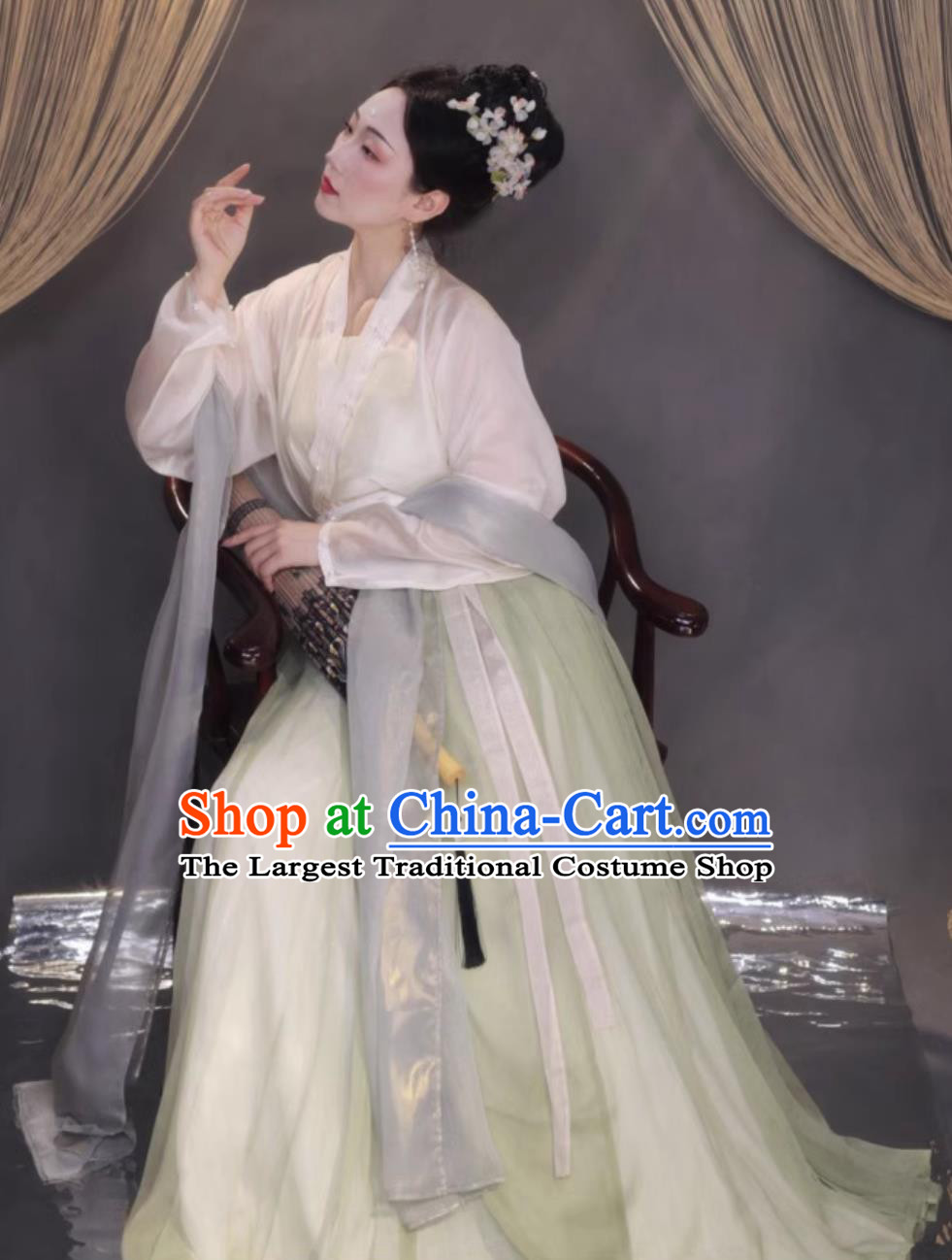 Chinese Hanfu Online Shop Song Dynasty Young Lady Costumes Traditional Ancient Women Blouse and Skirt Complete Set