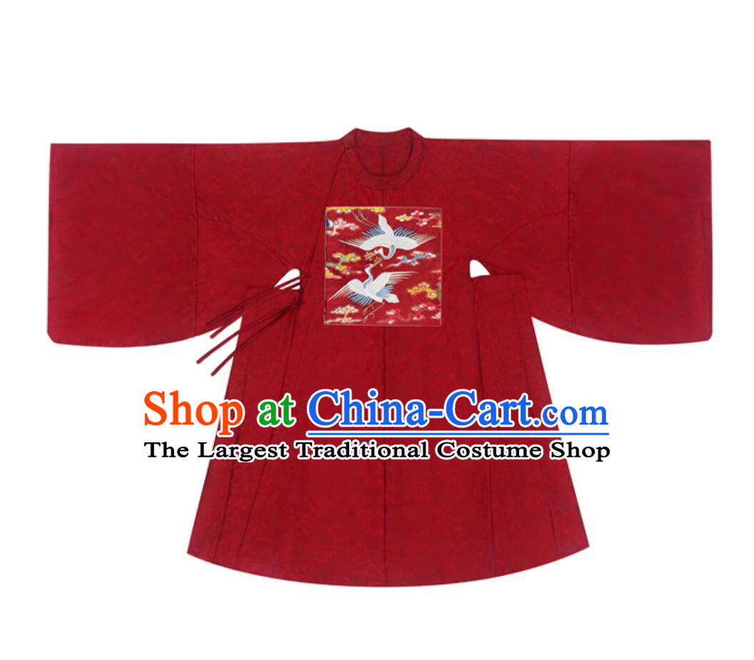 Chinese Song Dynasty Wedding Costume Ancient China First Rank Civil Official Clothing Embroidered Cranes Robe