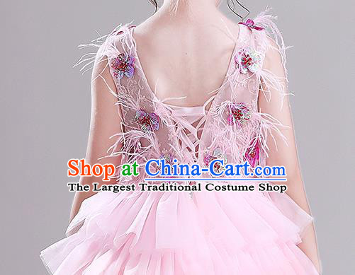 Children Dress Princess Dress Girl Model Runway Costume Flower Girl Fluffy Veil Clothing