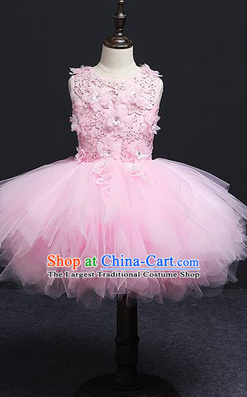 Girl Evening Dress Princess Clothing Children Model Runway Piano Performance Costume Girl Birthday Host Trailing Dress