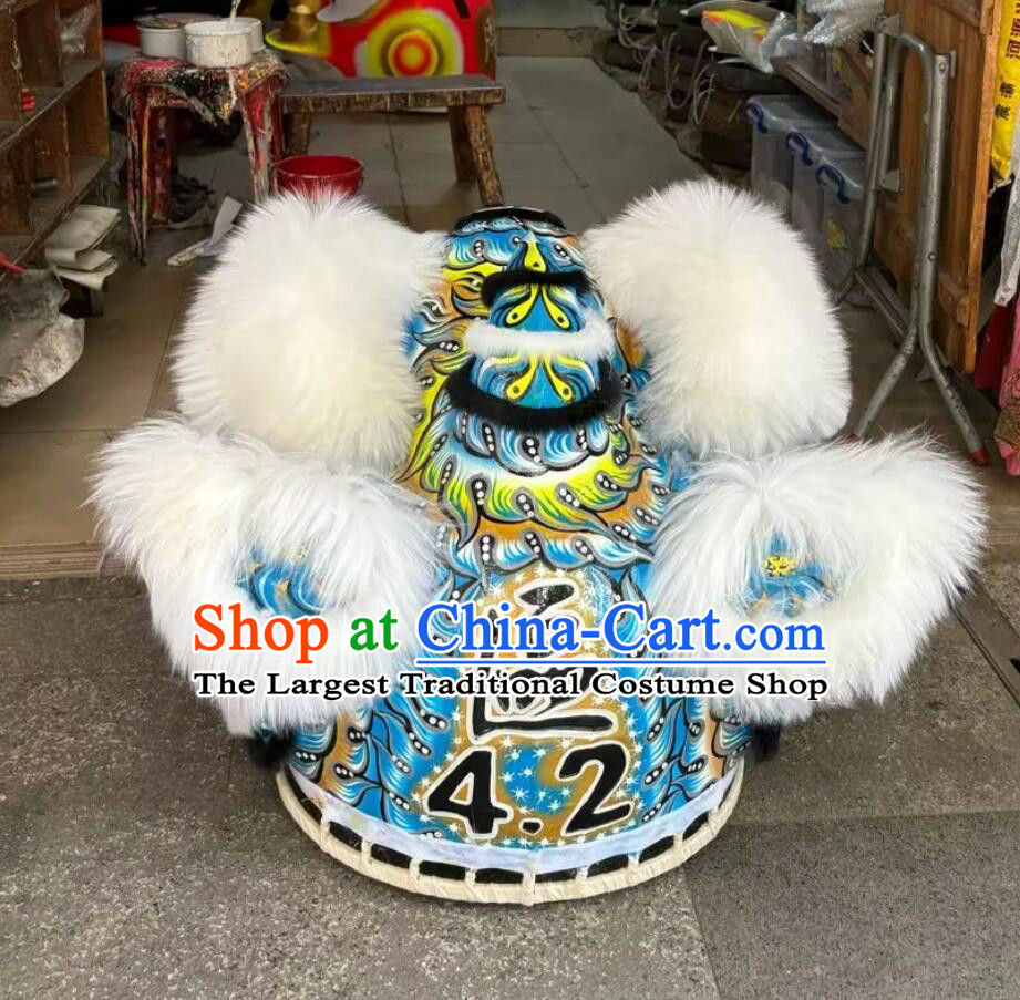 Traditional Handmade White Wool Lion Costume Chinese Lion Dance Equipment China Dancing Lion Online Buy