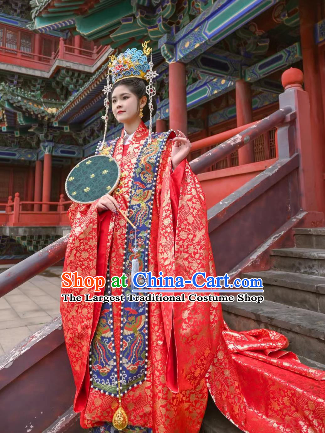 China Wedding Clothing Ancient Chinese Bride Costumes Hanfu Online Shop Traditional Ming Dynasty Empress Dresses Complete Set