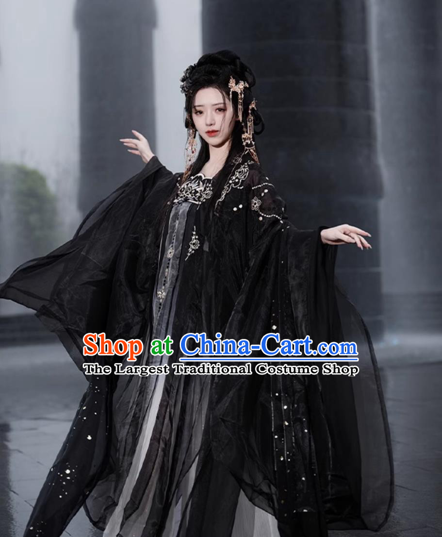 Ancient Chinese Costumes Hanfu Online Shop Traditional Tang Dynasty Princess Black Dresses