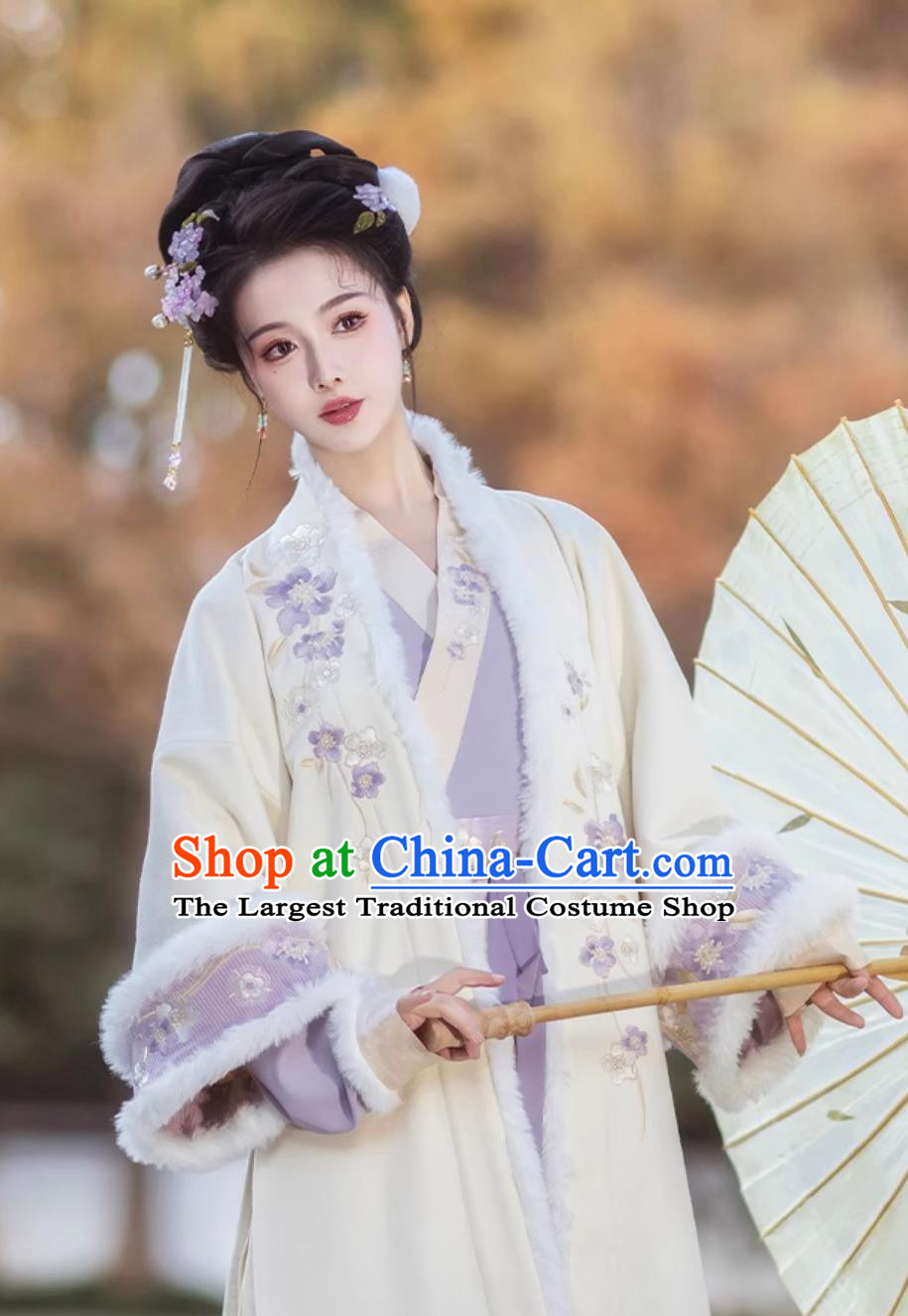 Traditional Song Dynasty Young Woman Costumes Online Buy Hanfu Ancient Chinese Noble Female Winter Clothing