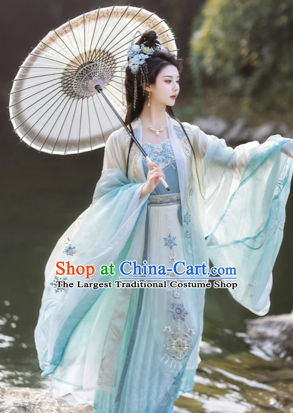 Ancient Chinese Goddess Clothing Traditional Tang Dynasty Princess Costumes Online Buy Hanfu Blue Dresses