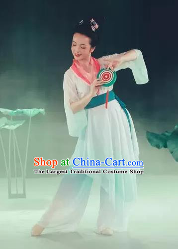 Lotus Drum Yue Song Dance Costume Chinese Classical Dance Costume Woman Solo Stage Performance Dress