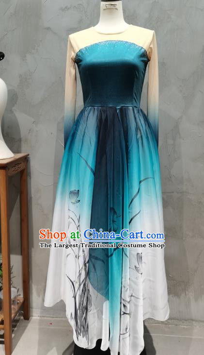 Chinese Classical Dance Costume For Women Valley Orchids Dance Clothing Stage Solo Dress