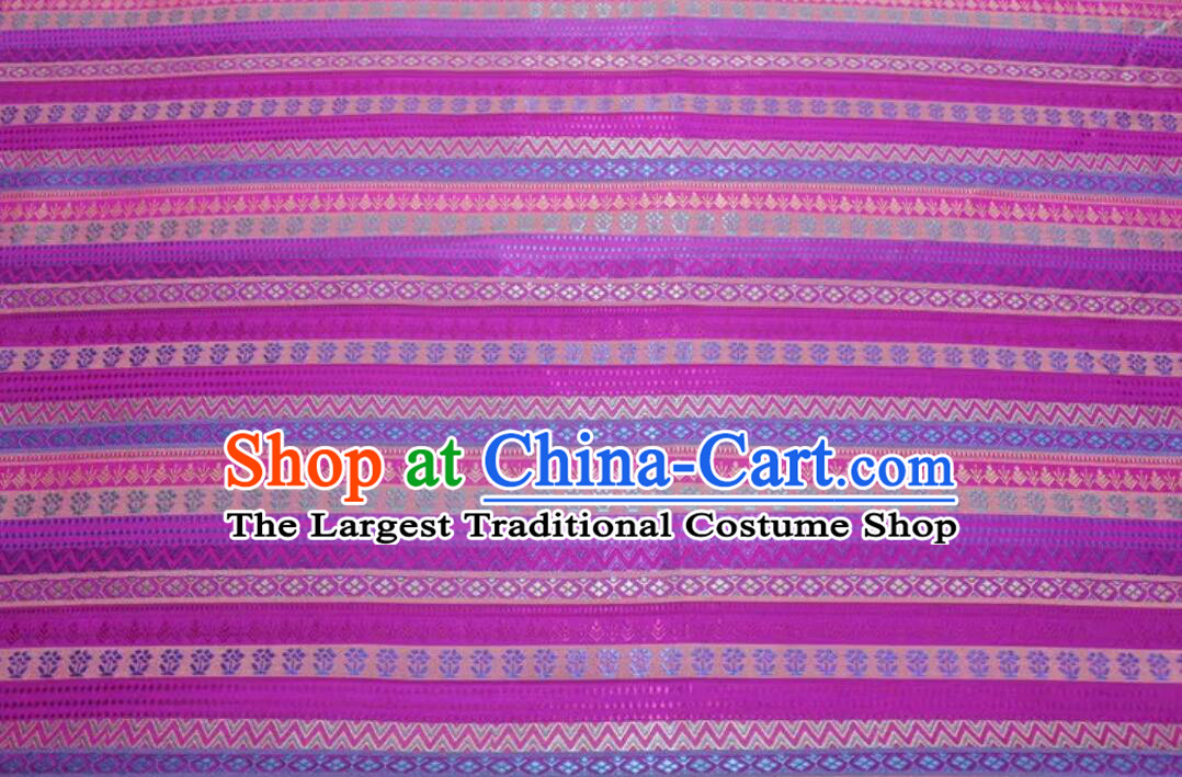 Chinese Classical Pattern Rosy Brocade Traditional Qipao Fabric Top Mongolian Robe Cloth Material