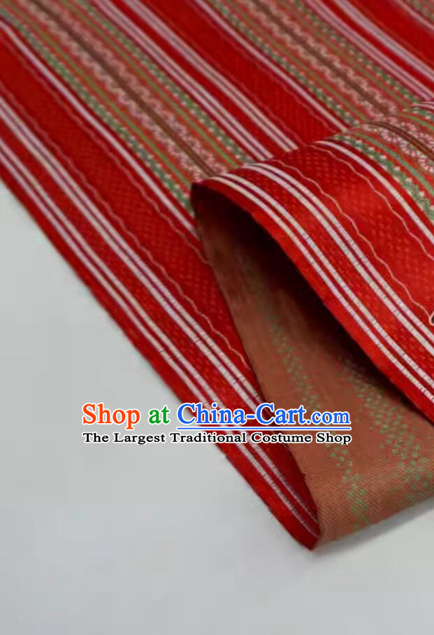 Top DIY Hanfu Cloth Material Chinese Classical Pattern Red Brocade Traditional Qipao Fabric
