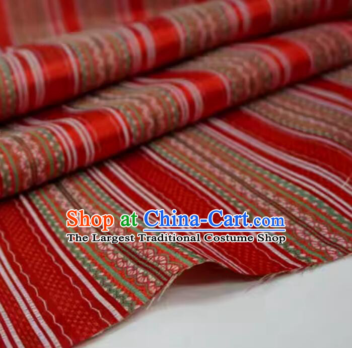 Top DIY Hanfu Cloth Material Chinese Classical Pattern Red Brocade Traditional Qipao Fabric