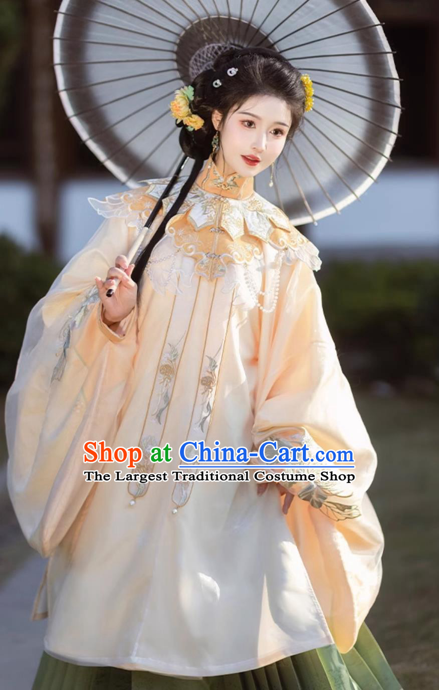 Chinese Traditional Ming Dynasty Embroidered Costumes Traditional Hanfu Mamian Skirt Ancient China Princess Clothing