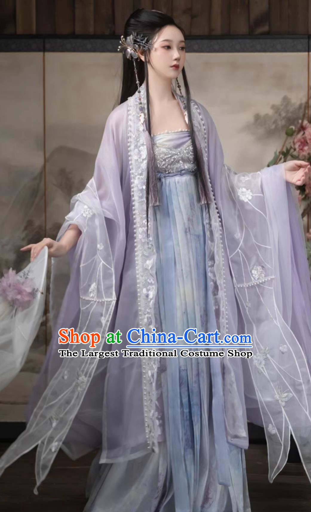 Ancient Chinese Clothing Tang Dynasty Princess Purple Dress Traditional Hanfu Online Shop