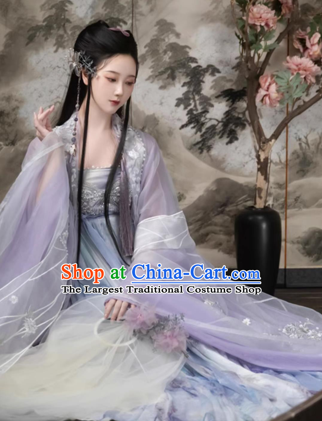 Ancient Chinese Clothing Tang Dynasty Princess Purple Dress Traditional Hanfu Online Shop