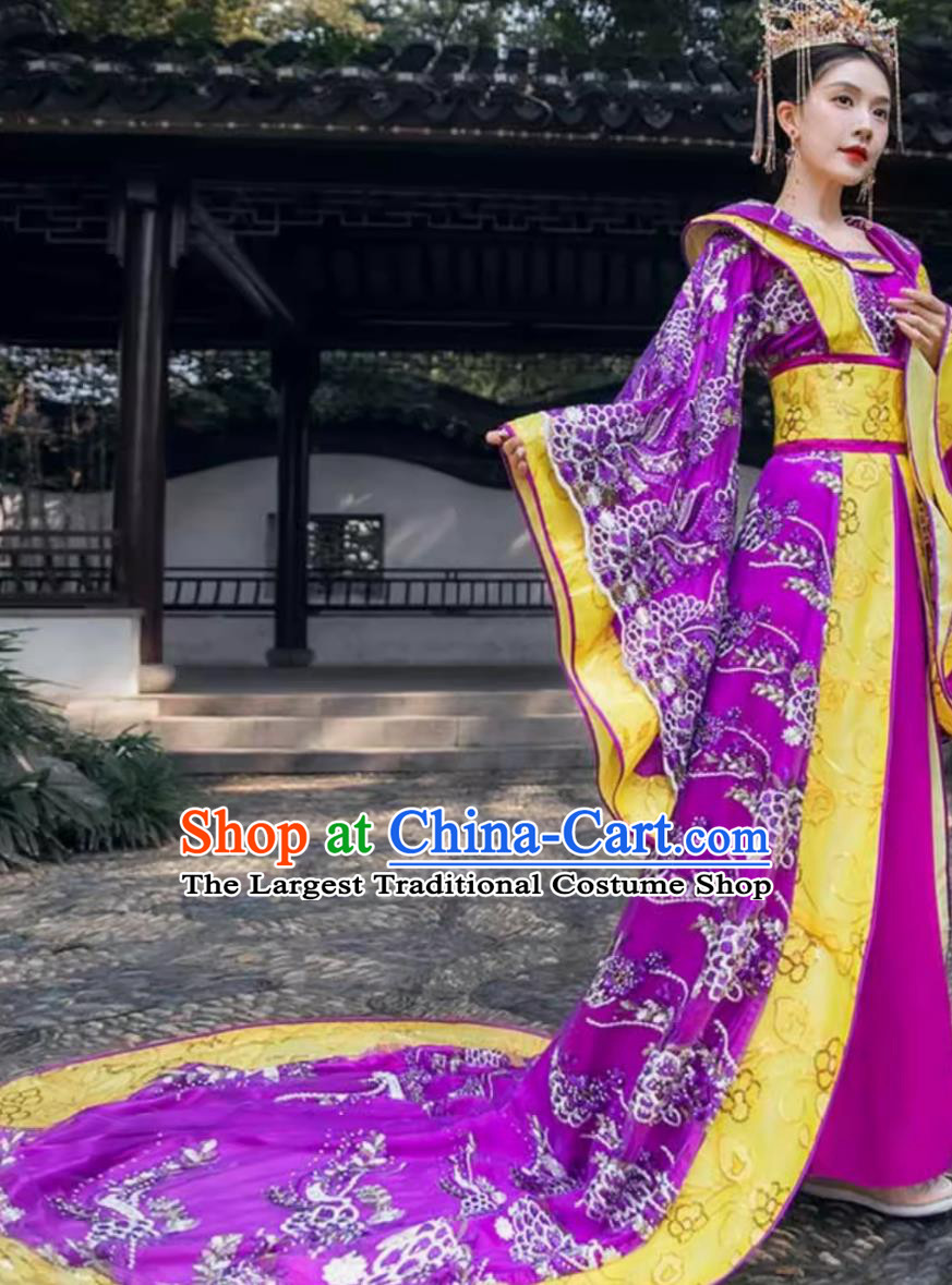 Purple Tang Dynasty Wide Sleeve Large Size Dress Empress Costumes Ancient Chinese Clothing Traditional Hanfu Online Shop