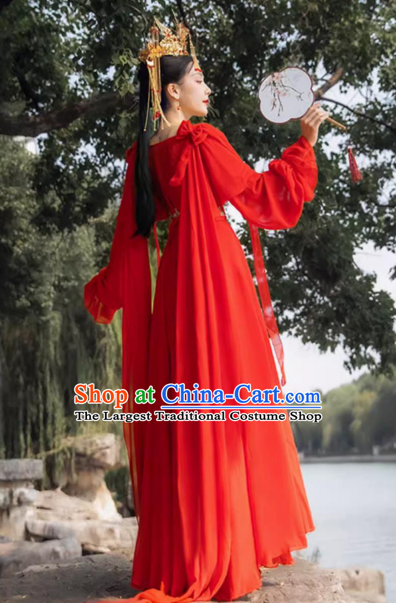 Ancient Chinese Princess Clothing Red Tang Dynasty Infanta Fairy Dress Traditional Hanfu Online Shop