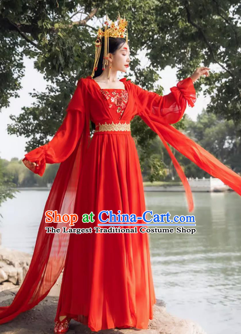 Ancient Chinese Princess Clothing Red Tang Dynasty Infanta Fairy Dress Traditional Hanfu Online Shop