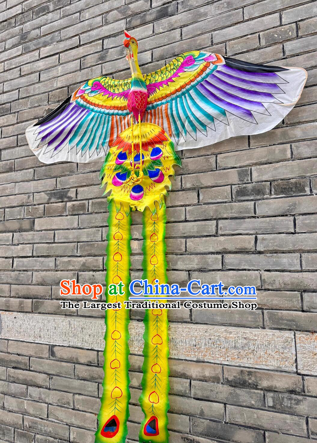 Chinese Hand Painted Phoenix Kite Craft Weifang Traditional Handmade Bamboo Kite