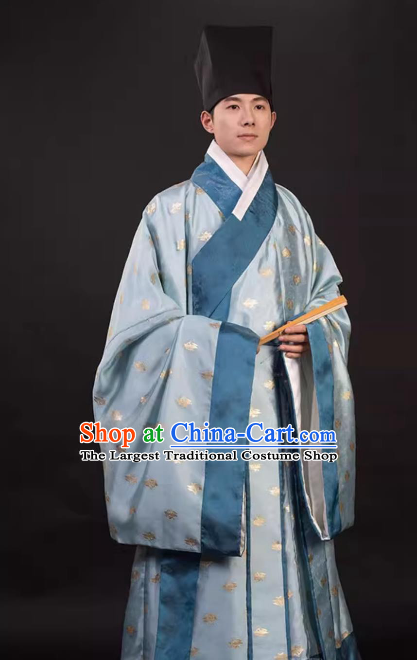 Light Blue Ming Dynasty Priest Robe Ancient Chinese Scholar Clothing Traditional Hanfu Online Shop