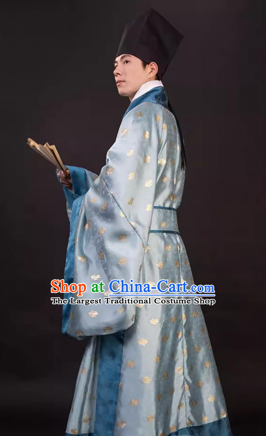 Light Blue Ming Dynasty Priest Robe Ancient Chinese Scholar Clothing Traditional Hanfu Online Shop