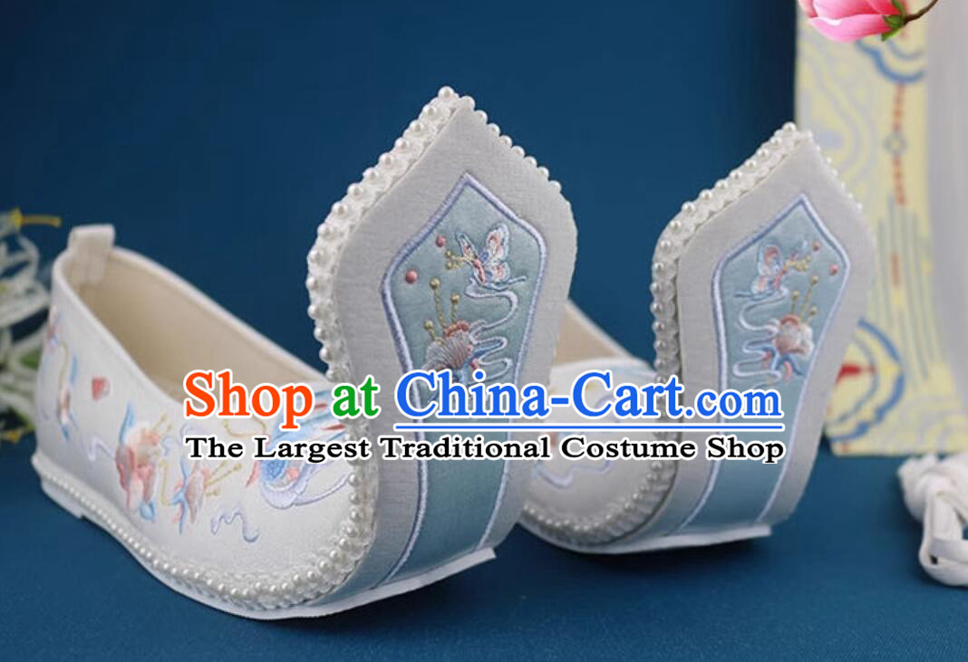 Ancient China Princess Shoes Han Dynasty Women Shoes Traditional Hanfu Shoes Embroidered Shoes