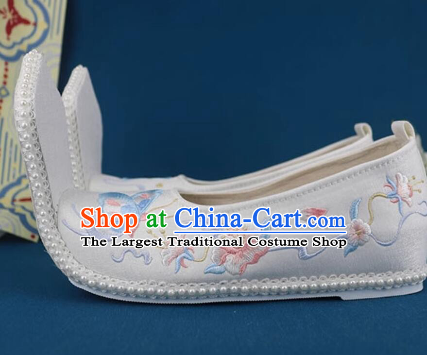 Ancient China Princess Shoes Han Dynasty Women Shoes Traditional Hanfu Shoes Embroidered Shoes