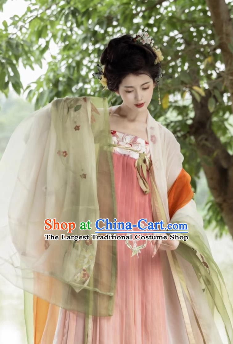 China Tang Dynasty Court Woman Dress Ancient Empress Clothing Traditional Hanfu