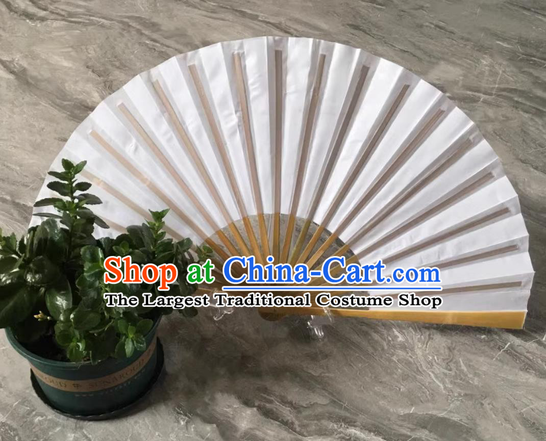 Handmade Double Sided Folding Fan China Bian Lian White Silk Fan Sichuan Opera Face Changing Bamboo Fan