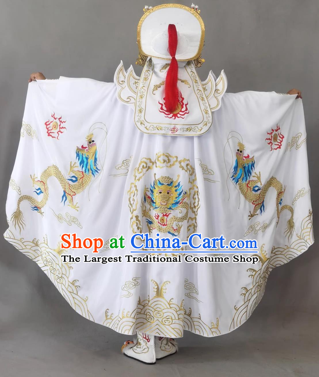 China Stage Magic Performance Bian Lian Embroidery Costume Sichuan Opera Face Changing White Clothing Complete Set