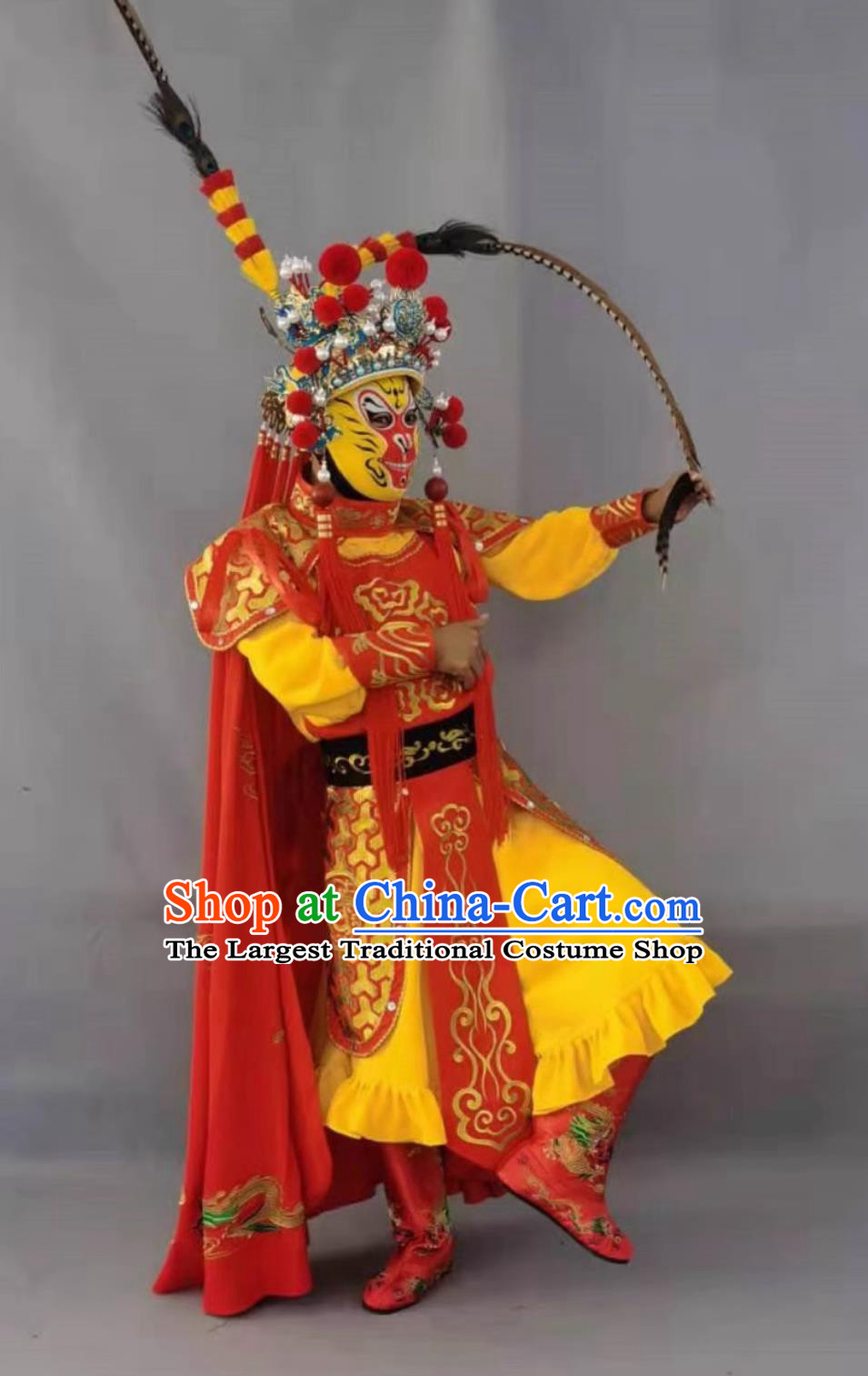 China Stage Magic Performance Sun Wukong Outfit Bian Lian Costume Sichuan Opera Face Changing Handsome Monkey King Clothing