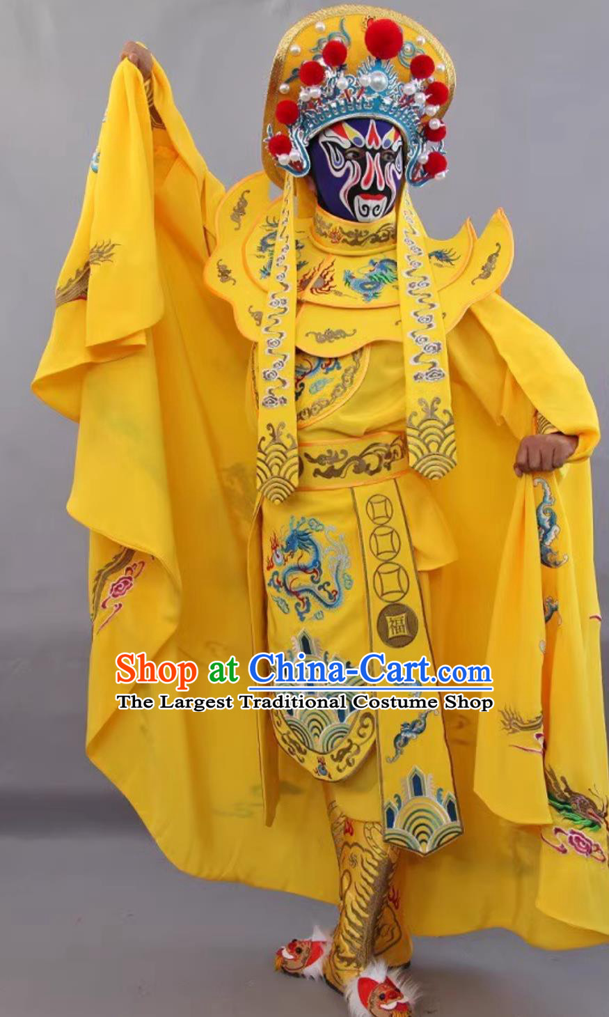 Yellow China Sichuan Opera Face Changing Clothing Stage Magic Performance Outfit Bian Lian Embroidered Costume