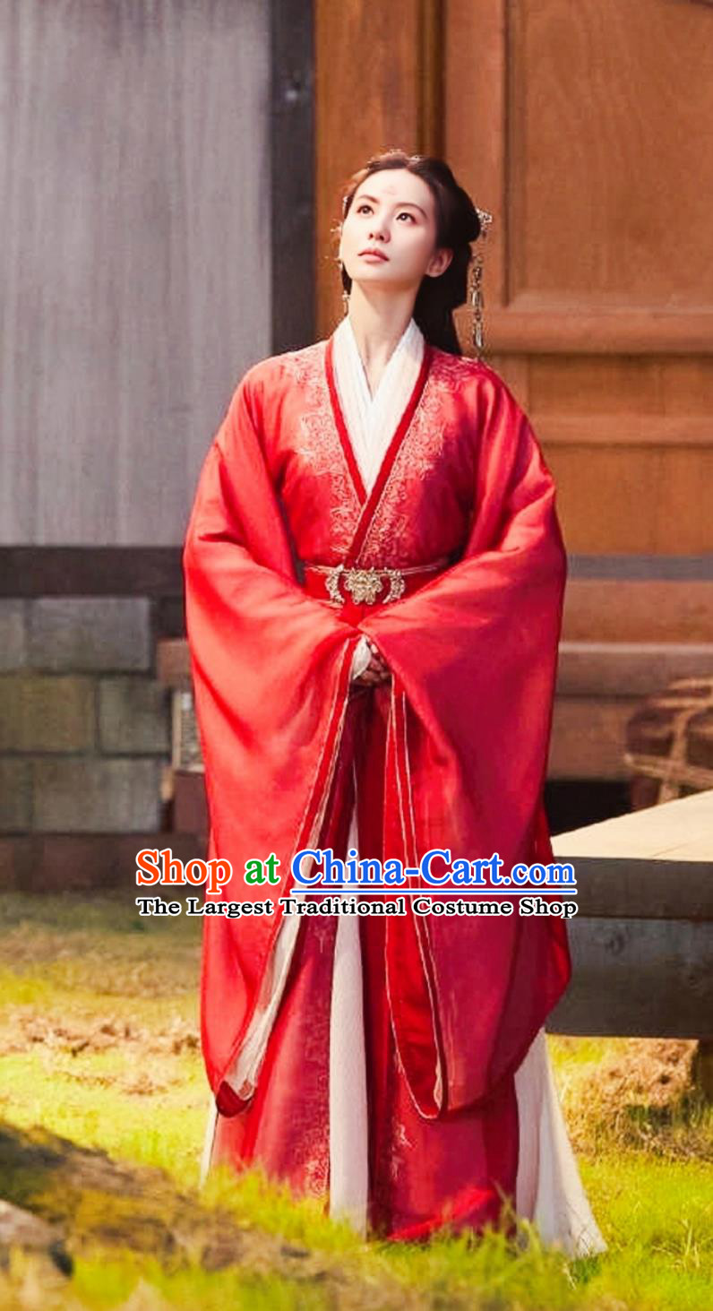 China 2023 Wuxia TV Series A Journey To Love Swordswoman Ren Ru Yi Red Dress Ancient Chinese Princess Costume