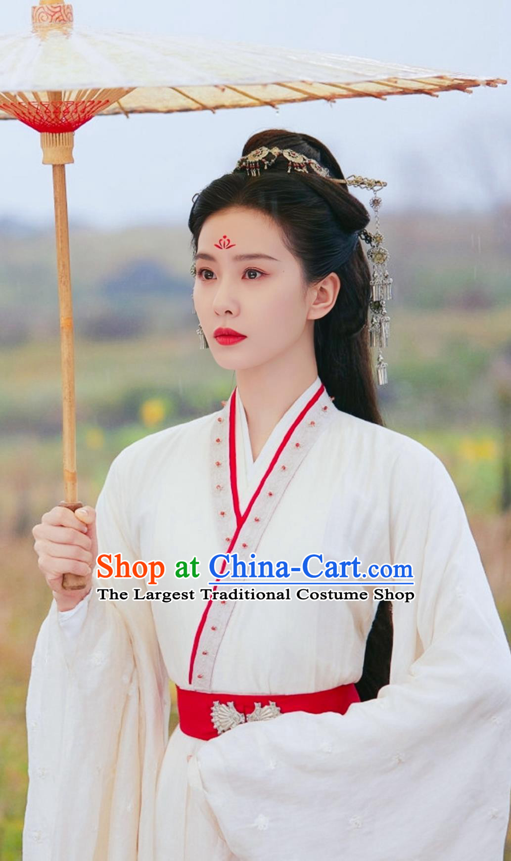 Ancient Chinese Princess Costume China 2023 Wuxia TV Series A Journey To Love Swordswoman Ren Ru Yi White Dress