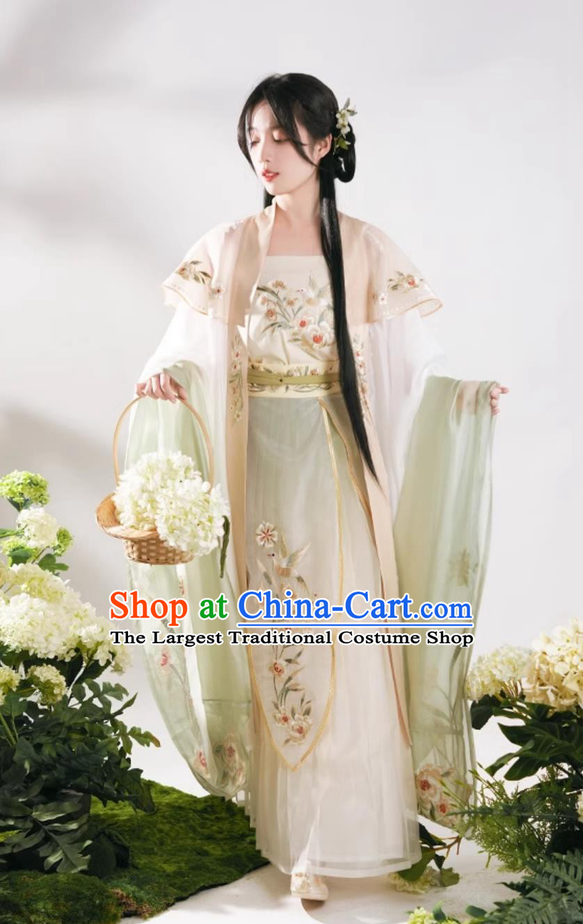 China Traditional Hanfu Dress Song Dynasty Woman Clothing Ancient Young Lady Costumes
